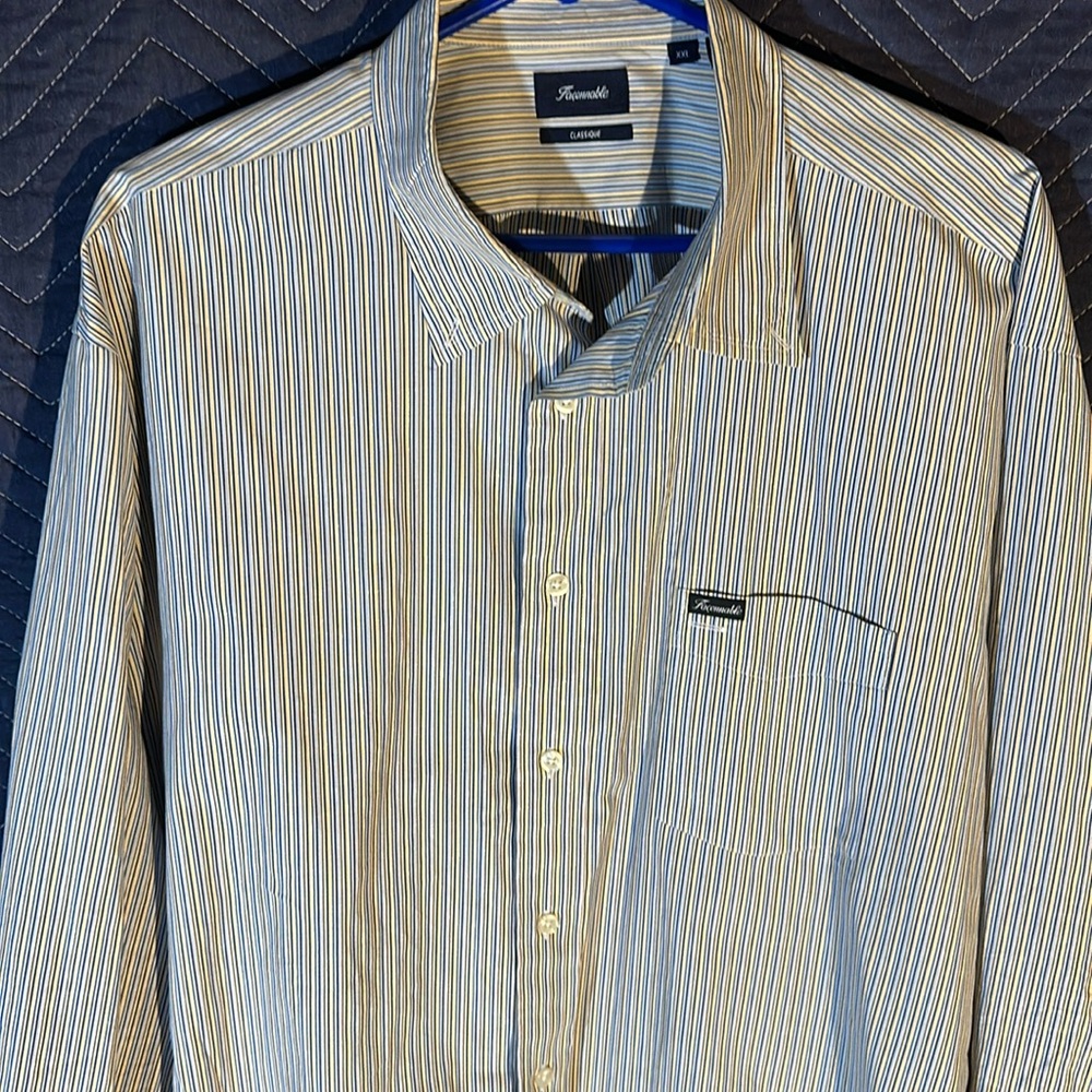Faconnable XXL stripe blue casual shirt